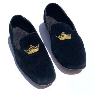 Church’s Men’s Black Velvet Sovereign Slippers Gold Crown UK 10/US 11